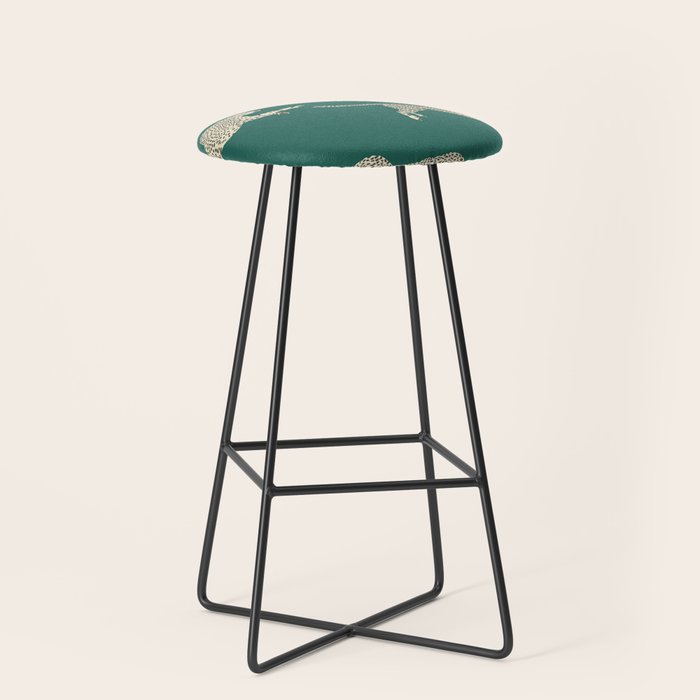 Leaping Cheetah Emerald Stool Gallery Image 1