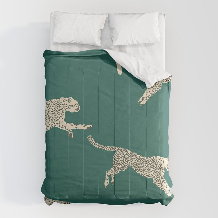Leaping Cheetah Emerald Comforter Gallery Image 6