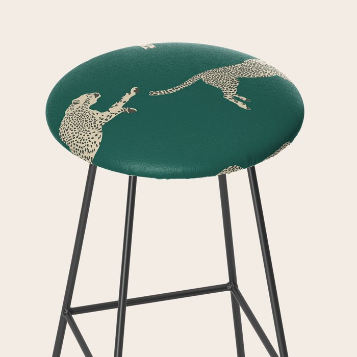 Leaping Cheetah Emerald Stool Gallery Image 2
