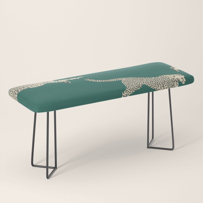 Leaping Cheetah Emerald Bench Gallery Image 1