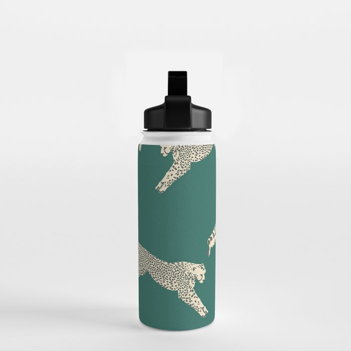 Leaping Cheetah Emerald Water Bottle Gallery Image 2