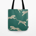 Leaping Cheetah Emerald Tote Bag Gallery Image 1