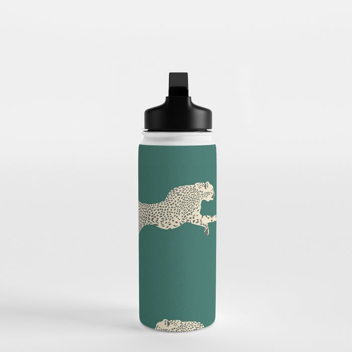 Leaping Cheetah Emerald Water Bottle Gallery Image 3