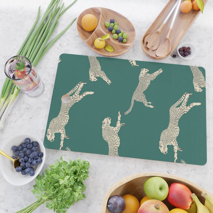 Leaping Cheetah Emerald Cutting Board Gallery Image 2