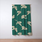 Leaping Cheetah Emerald Window Curtain Gallery Image 3