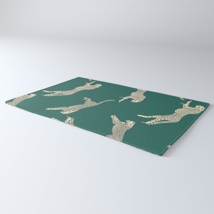 Leaping Cheetah Emerald Rug Gallery Image 3