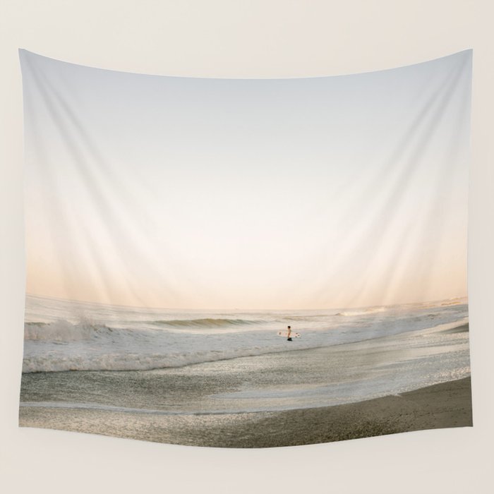 The first surfer | Santa Teresa fine art travel photography | Costa Rica photography Wall Tapestry Gallery Image 4