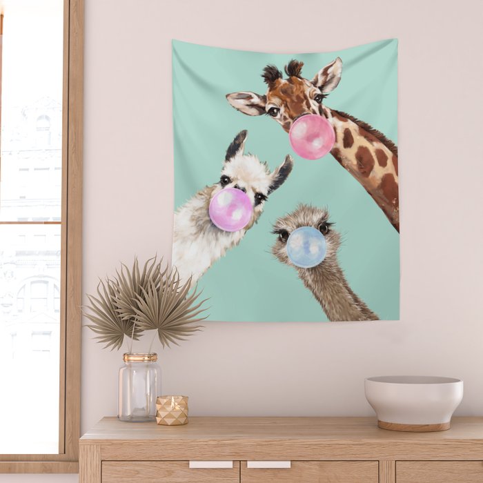 Bubble Gum Gang in Green Wall Tapestry Gallery Image 2