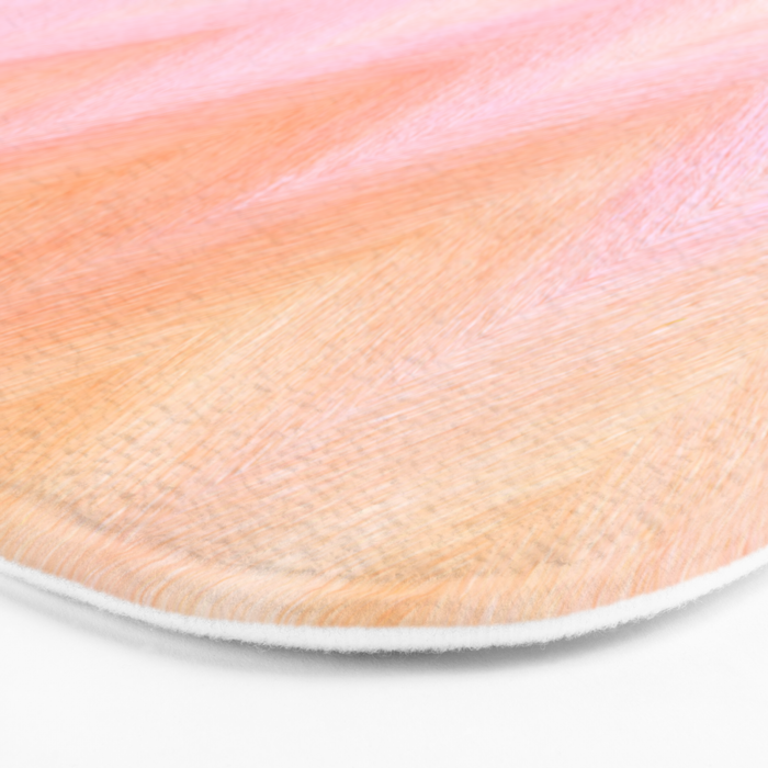 Blush pink orange watercolor hand painted ombre ikat Bath Mat Gallery Image 3