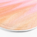 Blush pink orange watercolor hand painted ombre ikat Bath Mat Gallery Image 3