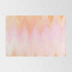 Blush pink orange watercolor hand painted ombre ikat Rug Gallery Image 2