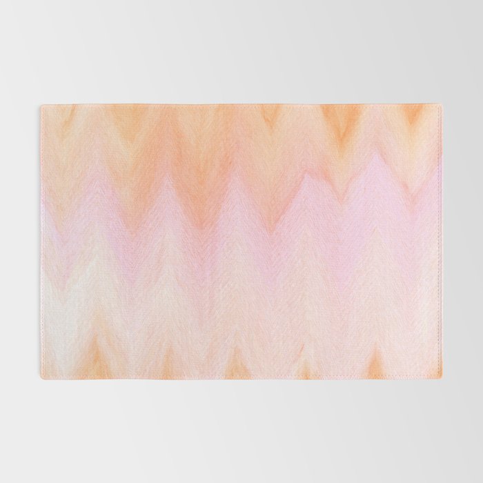 Blush pink orange watercolor hand painted ombre ikat Rug Gallery Image 2