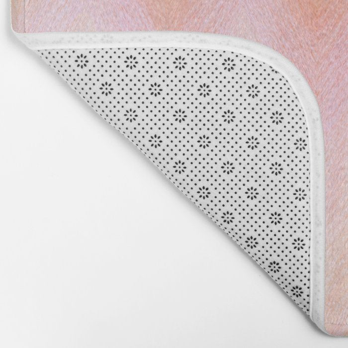 Blush pink orange watercolor hand painted ombre ikat Bath Mat Gallery Image 2