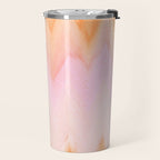 Blush pink orange watercolor hand painted ombre ikat Travel Mug Gallery Image 2