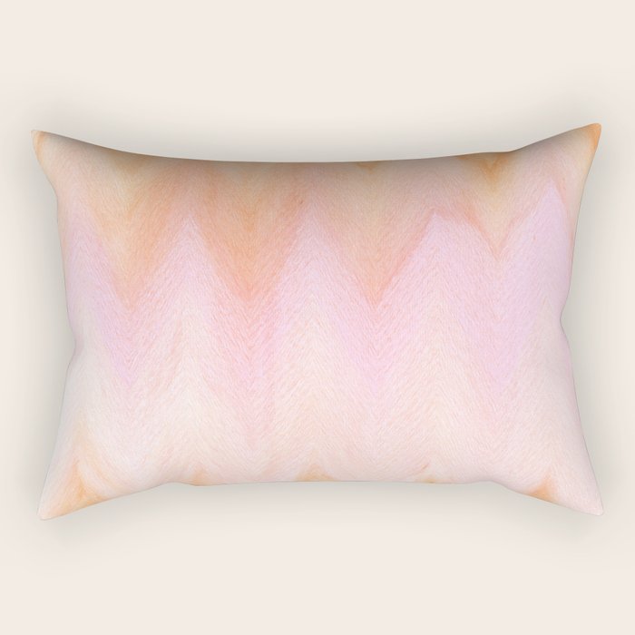 Blush pink orange watercolor hand painted ombre ikat Rectangular Pillow Gallery Image 2