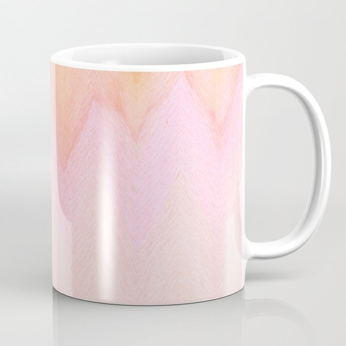Blush pink orange watercolor hand painted ombre ikat Coffee Mug Gallery Image 1