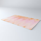 Blush pink orange watercolor hand painted ombre ikat Rug Gallery Image 3
