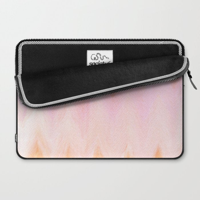 Blush pink orange watercolor hand painted ombre ikat Laptop Sleeve Gallery Image 2