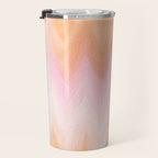 Blush pink orange watercolor hand painted ombre ikat Travel Mug Gallery Image 3