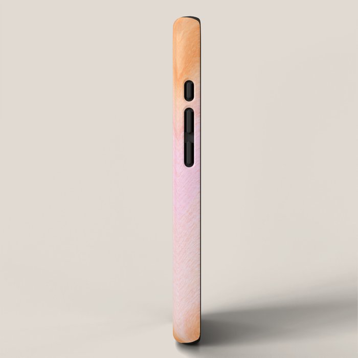 Blush pink orange watercolor hand painted ombre ikat iPhone Case Gallery Image 2