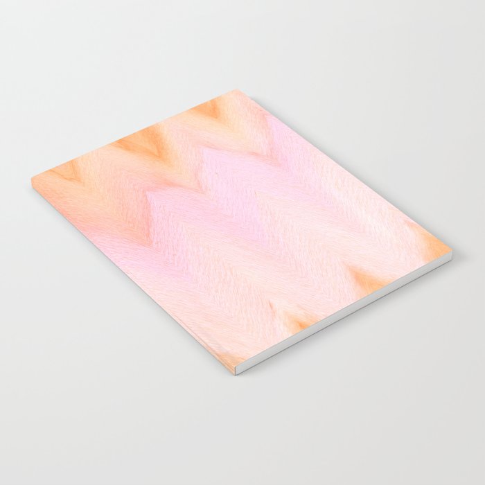 Blush pink orange watercolor hand painted ombre ikat Notebook Gallery Image 1
