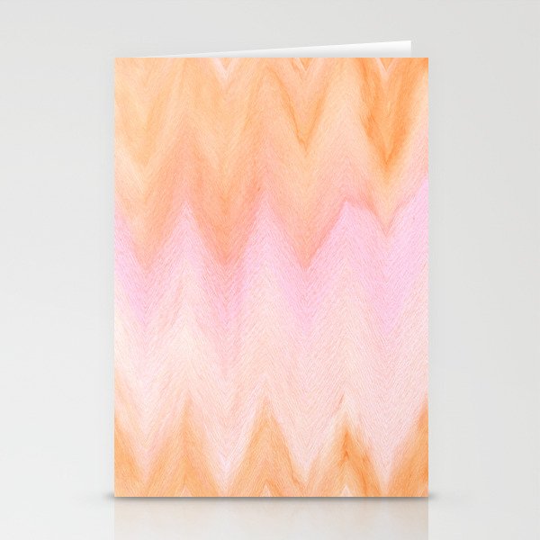 Blush pink orange watercolor hand painted ombre ikat Stationery Card Gallery Image 2