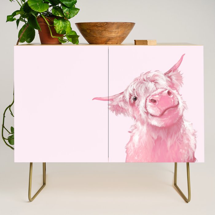 Highland Cow Pink Credenza Gallery Image 1