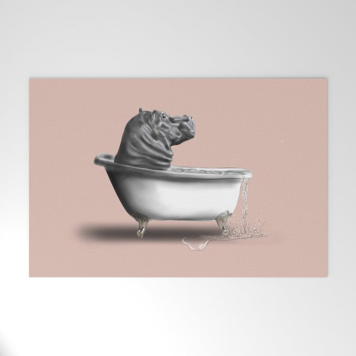 Hippo in Bath Welcome Mat Gallery Image 1