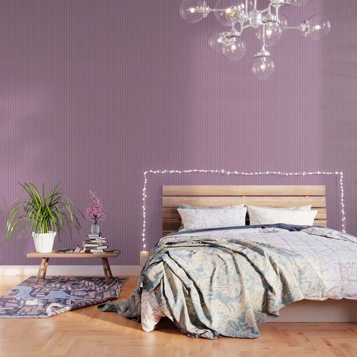 Minimal Line Curvature XXIV Lilac Purple Mid Century Modern Arch Abstract Wallpaper Gallery Image 3