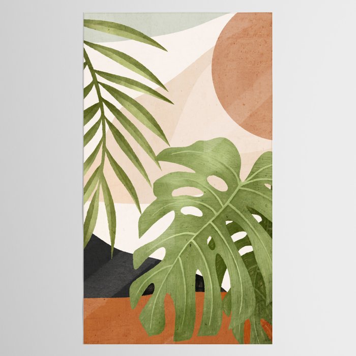 Abstract Art Tropical Leaves 21 Tablecloth Gallery Image 2