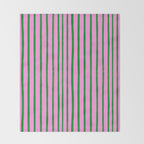 Green and Pink Brush Stroke Stripes Throw Blanket Gallery Image 2