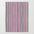 Green and Pink Brush Stroke Stripes Poster Gallery Image 4