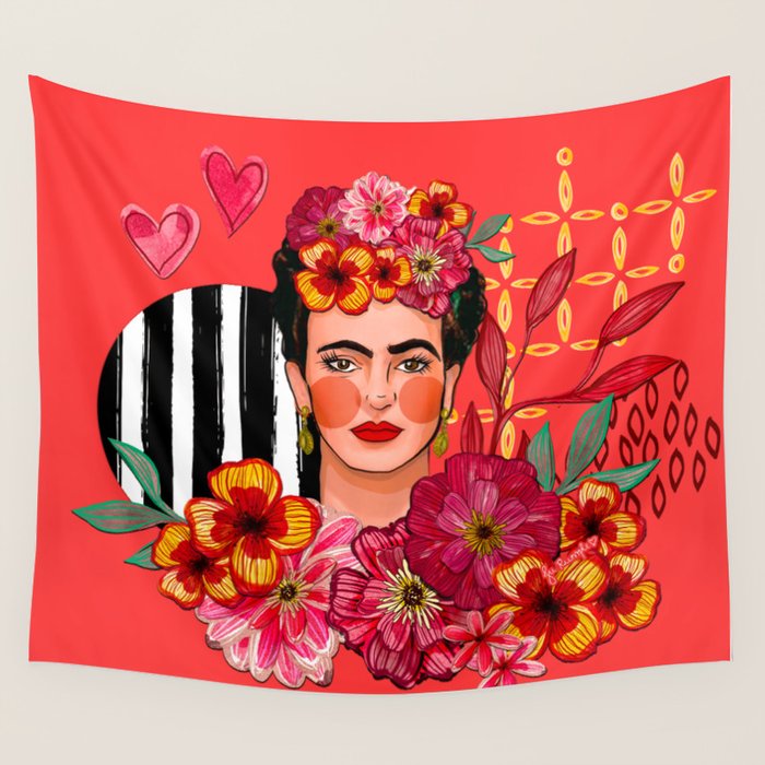 Frida Bouquet Wall Tapestry Gallery Image 4