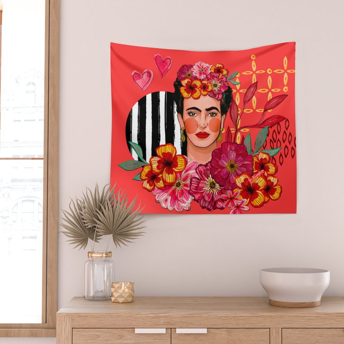 Frida Bouquet Wall Tapestry Gallery Image 2