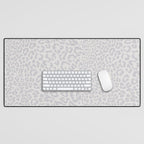 Snow Leopard Print Desk Mat Gallery Image 1
