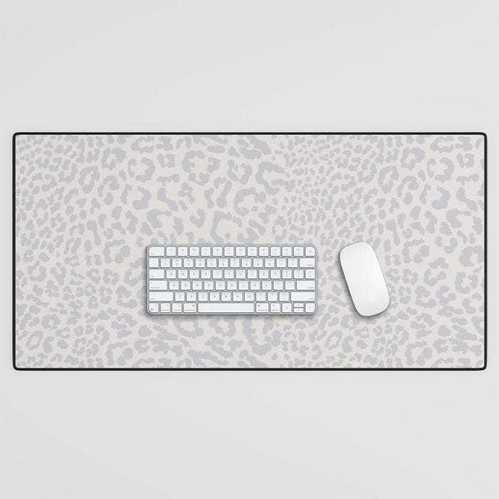 Snow Leopard Print Desk Mat Gallery Image 1