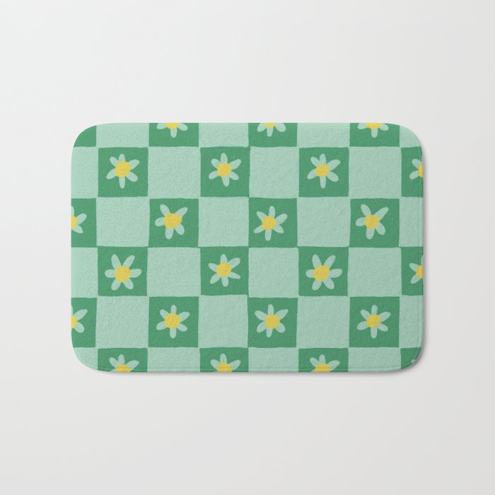 Green checkerboard Bath Mat Gallery Image 1