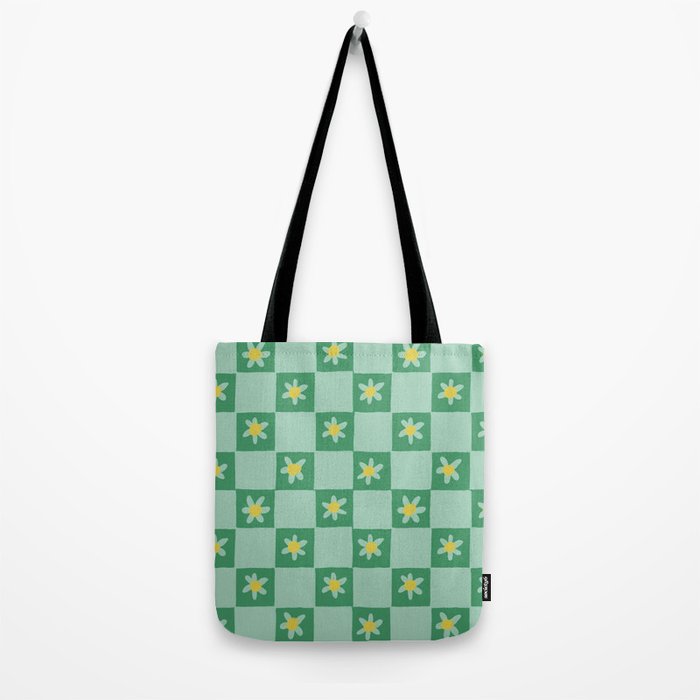 Green checkerboard Tote Bag Gallery Image 2