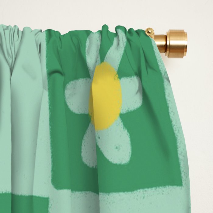 Green checkerboard Window Curtain Gallery Image 2