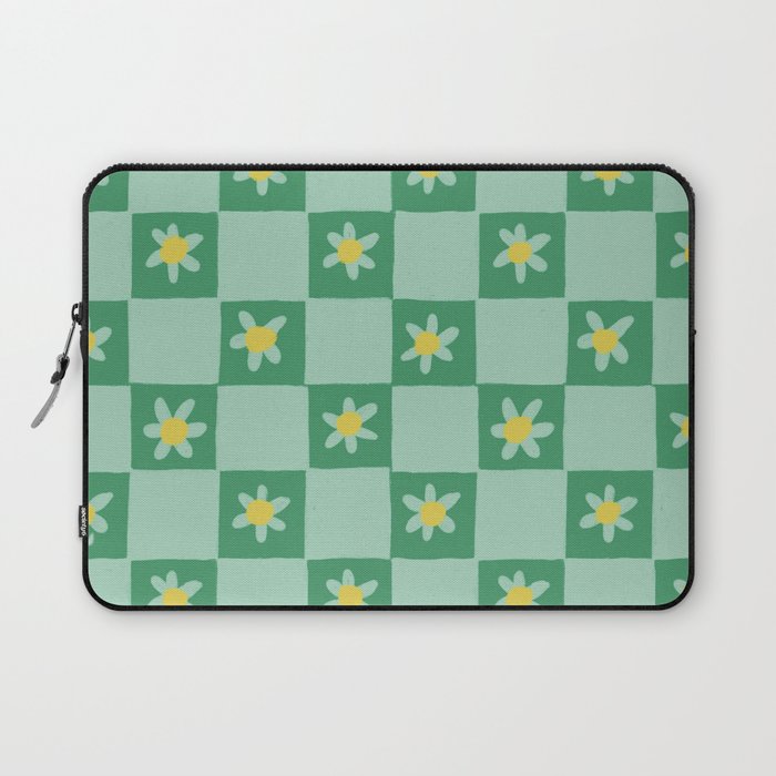 Green checkerboard Laptop Sleeve Gallery Image 1