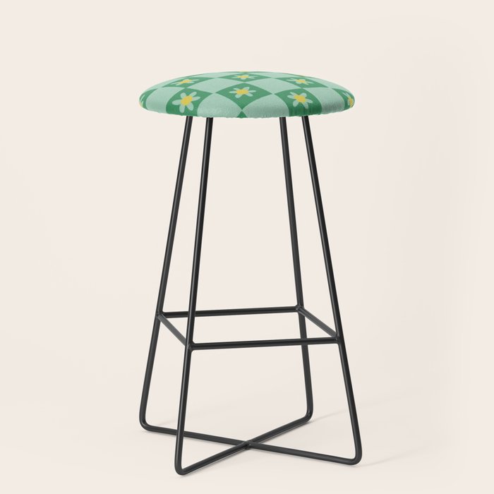 Green checkerboard Stool Gallery Image 1