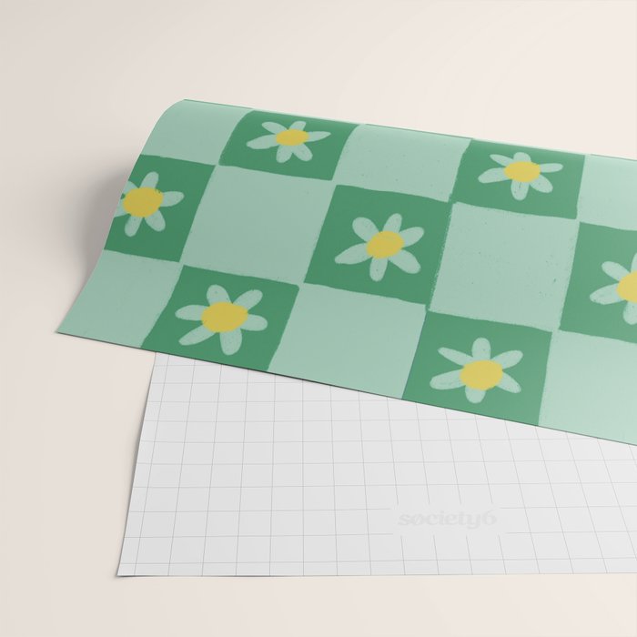 Green checkerboard Wrapping Paper Gallery Image 2