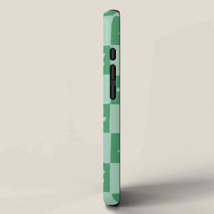 Green checkerboard iPhone Case Gallery Image 2