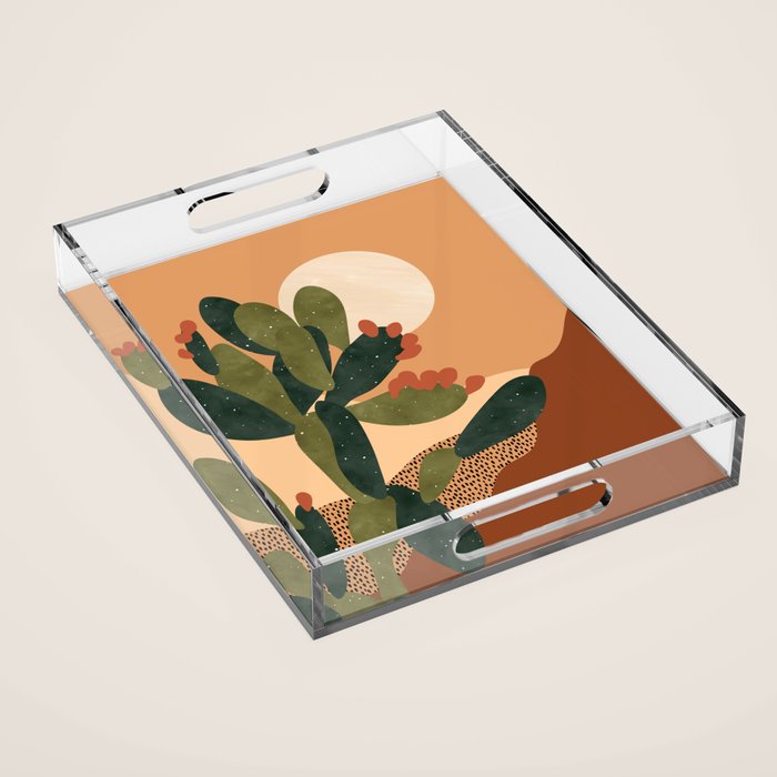 Prickly Pear Cactus Acrylic Tray Gallery Image 1