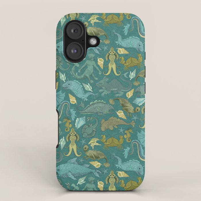 Deepsea Cryptids in Sea Green iPhone Case Gallery Image 1