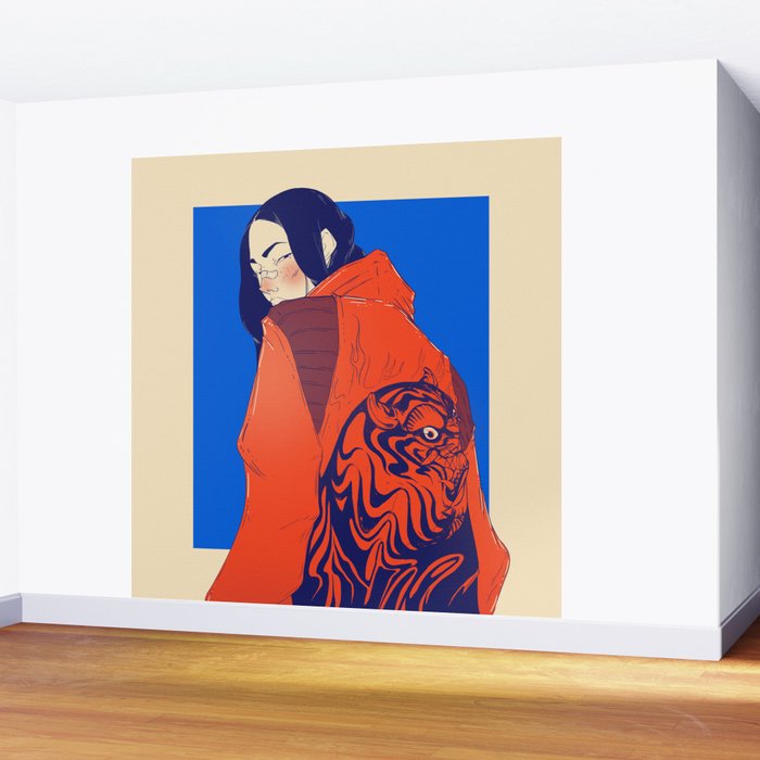 Tiger jacket Wall Mural Gallery Image 2