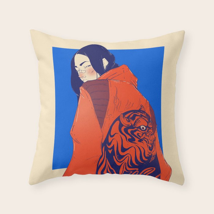 Tiger jacket Throw Pillow Gallery Image 6
