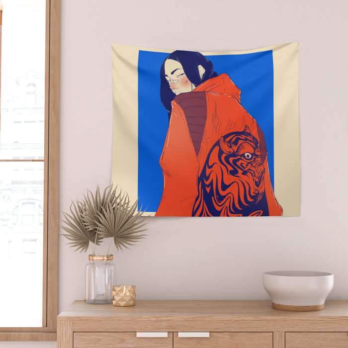 Tiger jacket Wall Tapestry Gallery Image 2