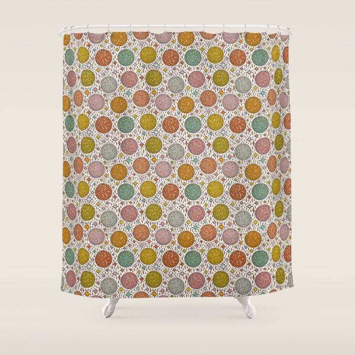 Rainbow Disco Ball Print Shower Curtain Gallery Image 1