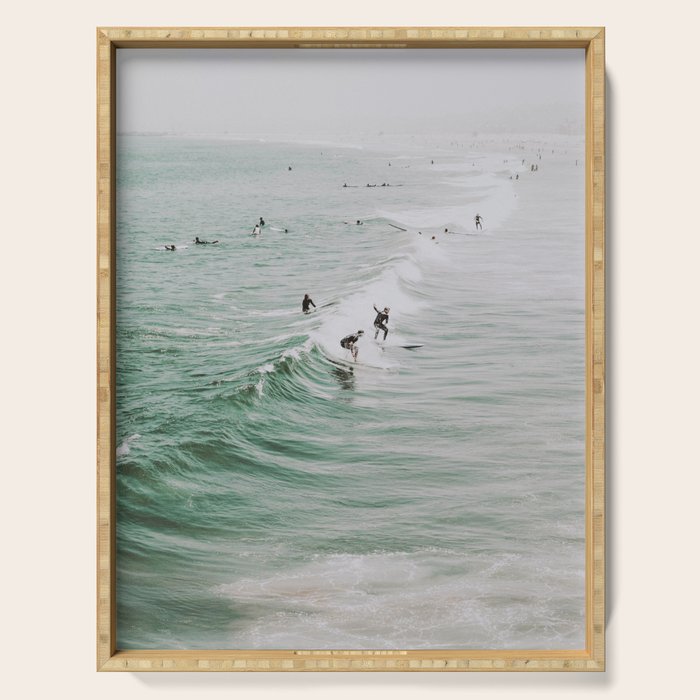 lets surf iv - venice beach - california Serving Tray Gallery Image 1